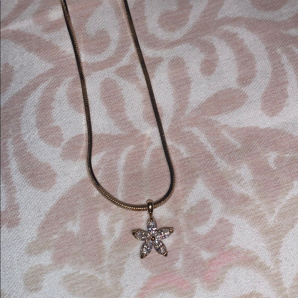 Nadri diamond flower necklace